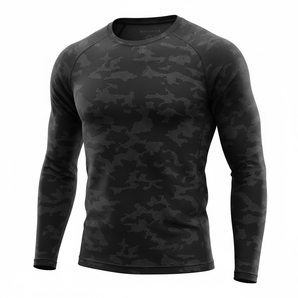 Lululemon Mens Metal Vent Tech Long Sleeve Shirt Black Grey Pixel Camo‎ Size M